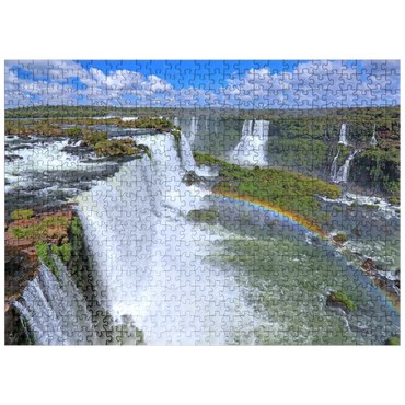 puzzleplate Iguazú waterfalls with rainbow, Paraná, Brazil 500 Jigsaw Puzzle