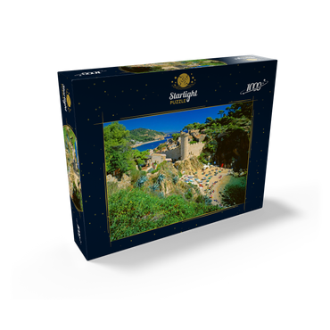 View over the old town Vila Vella and beach Es Codolar, Tossa de Mar, Spain 1000 Jigsaw Puzzle box view1