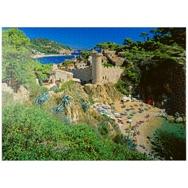 puzzleplate View over the old town Vila Vella and beach Es Codolar, Tossa de Mar, Spain 1000 Jigsaw Puzzle