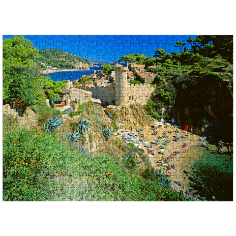 puzzleplate View over the old town Vila Vella and beach Es Codolar, Tossa de Mar, Spain 500 Jigsaw Puzzle