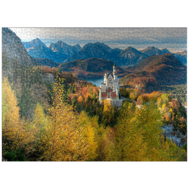 puzzleplate Neuschwanstein Castle and Hohenschwangau Castle with Alpsee and Tannheimer Mountains 1000 Jigsaw Puzzle