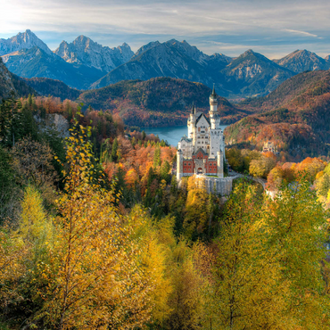 Neuschwanstein Castle and Hohenschwangau Castle with Alpsee and Tannheimer Mountains 1000 Jigsaw Puzzle 3D Modell