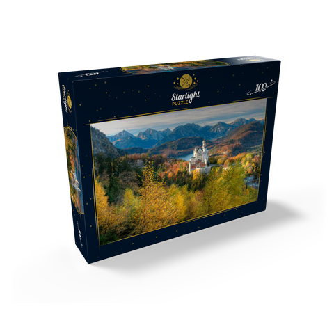 Neuschwanstein Castle and Hohenschwangau Castle with Alpsee and Tannheimer Mountains 100 Jigsaw Puzzle box view1