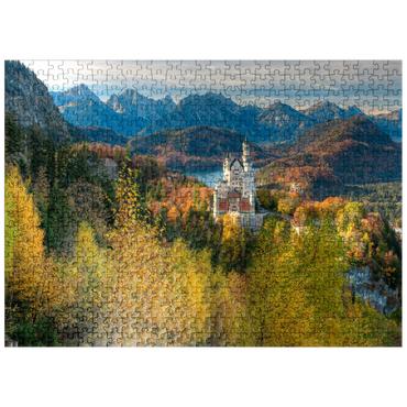 puzzleplate Neuschwanstein Castle and Hohenschwangau Castle with Alpsee and Tannheimer Mountains 500 Jigsaw Puzzle