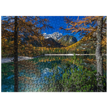 puzzleplate Braies Lake in the Fanes-Sennes-Braies Nature Park, Dolomites, Province of Bolzano, Trentino-Alto Adige 500 Jigsaw Puzzle