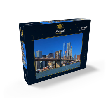 View to Brooklyn Bridge with One World Trade Center, Manhattan, New York City, USA 1000 Jigsaw Puzzle box view1