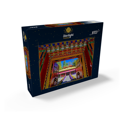 Ornate entrance gate to the park of the Dalai Lama's summer residence, Norbulingka, Lhasa, Tibet. 1000 Jigsaw Puzzle box view1