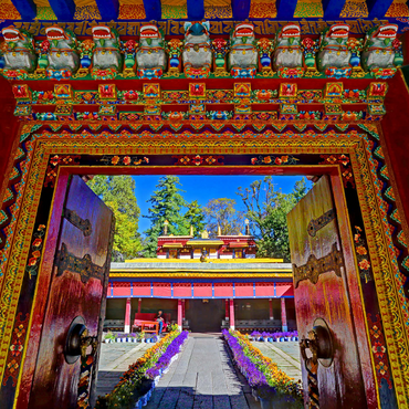 Ornate entrance gate to the park of the Dalai Lama's summer residence, Norbulingka, Lhasa, Tibet. 1000 Jigsaw Puzzle 3D Modell