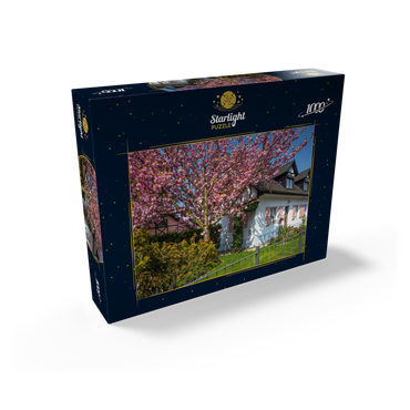 Flowering ornamental cherry on a residential building 1000 Jigsaw Puzzle box view1