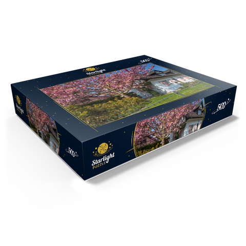 Flowering ornamental cherry on a residential building 500 Jigsaw Puzzle box view1