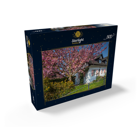 Flowering ornamental cherry on a residential building 500 Jigsaw Puzzle box view1