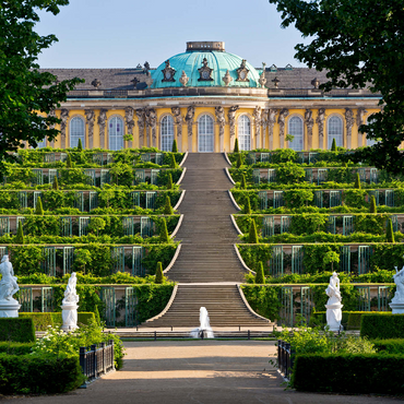 Sanssouci Palace with the vineyard terraces in the park, Potsdam 500 Jigsaw Puzzle 3D Modell