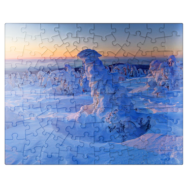 puzzleplate Winter at the summit of the Brocken (1142m), Harz Mountains, Saxony-Anhalt, Germany 100 Jigsaw Puzzle