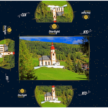 Mountain church in Obernberg am Brenner, Tyrol, Austria 100 Jigsaw Puzzle box 3D Modell