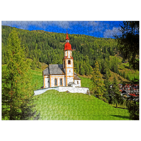 puzzleplate Mountain church in Obernberg am Brenner, Tyrol, Austria 500 Jigsaw Puzzle