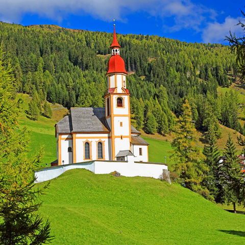 Mountain church in Obernberg am Brenner, Tyrol, Austria 500 Jigsaw Puzzle 3D Modell