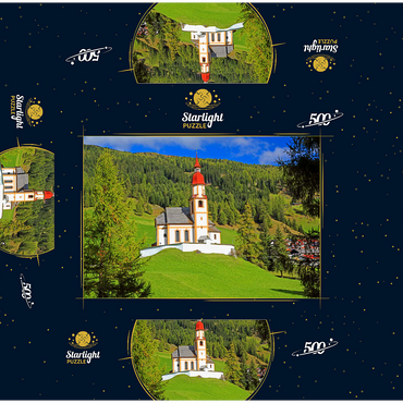 Mountain church in Obernberg am Brenner, Tyrol, Austria 500 Jigsaw Puzzle box 3D Modell
