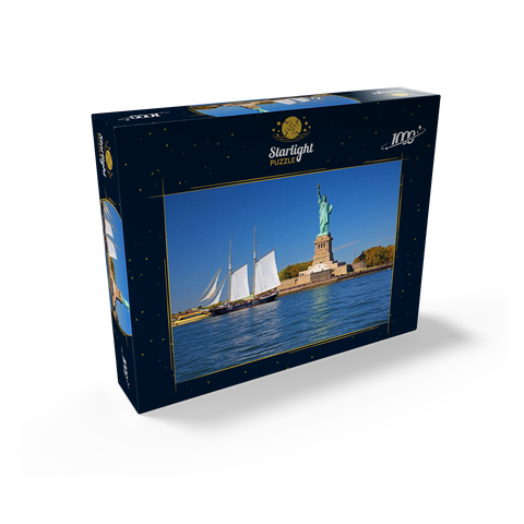 Sailing ship with the Statue of Liberty, Liberty Island, New York City, USA 1000 Jigsaw Puzzle box view1