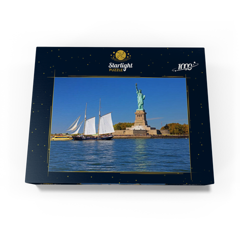 Sailing ship with the Statue of Liberty, Liberty Island, New York City, USA 1000 Jigsaw Puzzle box view1