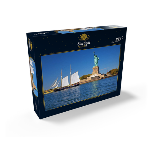 Sailing ship with the Statue of Liberty, Liberty Island, New York City, USA 100 Jigsaw Puzzle box view1