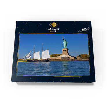 Sailing ship with the Statue of Liberty, Liberty Island, New York City, USA 100 Jigsaw Puzzle box view1