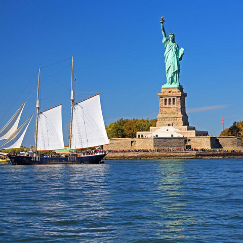 Sailing ship with the Statue of Liberty, Liberty Island, New York City, USA 100 Jigsaw Puzzle 3D Modell