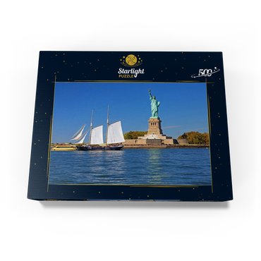 Sailing ship with the Statue of Liberty, Liberty Island, New York City, USA 500 Jigsaw Puzzle box view1