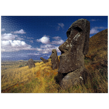 puzzleplate Moai figures at crater Rano Raraku, Easter Island, Chile 1000 Jigsaw Puzzle