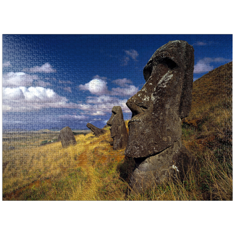 puzzleplate Moai figures at crater Rano Raraku, Easter Island, Chile 1000 Jigsaw Puzzle