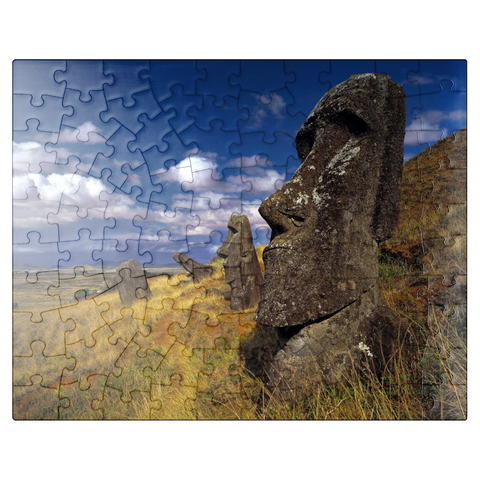 puzzleplate Moai figures at crater Rano Raraku, Easter Island, Chile 100 Jigsaw Puzzle