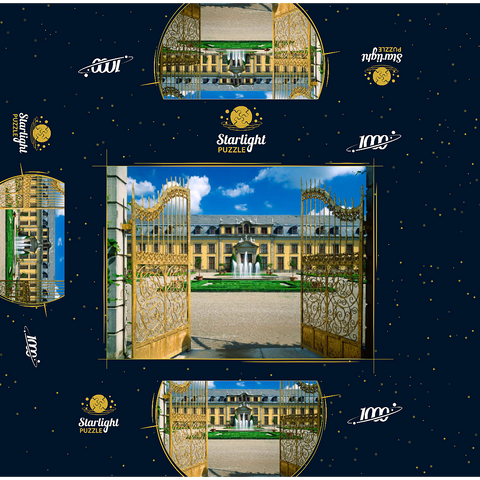 Golden Gate with gallery building, Herrenhausen Palace Park, Hanover 1000 Jigsaw Puzzle box 3D Modell