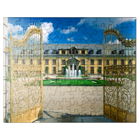 puzzleplate Golden Gate with gallery building, Herrenhausen Palace Park, Hanover 100 Jigsaw Puzzle
