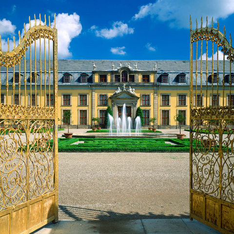 Golden Gate with gallery building, Herrenhausen Palace Park, Hanover 500 Jigsaw Puzzle 3D Modell