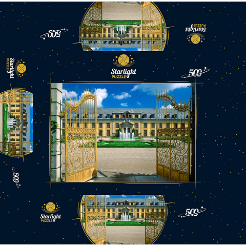 Golden Gate with gallery building, Herrenhausen Palace Park, Hanover 500 Jigsaw Puzzle box 3D Modell