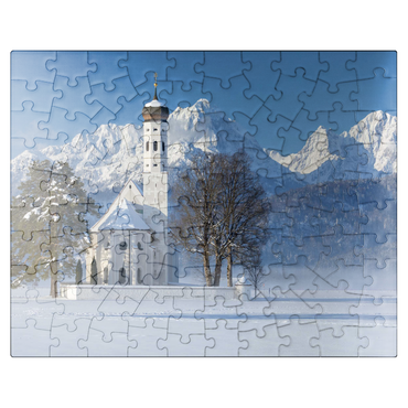 puzzleplate Pilgrimage church of St. Coloman near Schwangau, Füssen in Ostallgäu 100 Jigsaw Puzzle
