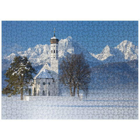 puzzleplate Pilgrimage church of St. Coloman near Schwangau, Füssen in Ostallgäu 500 Jigsaw Puzzle