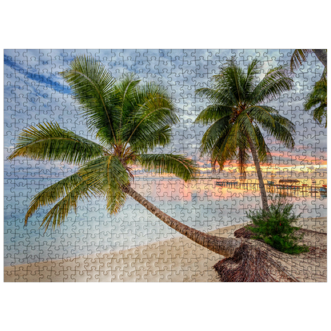 puzzleplate Palm Beach at Hauru Point, Moorea Island, French Polynesia, South Seas 500 Jigsaw Puzzle