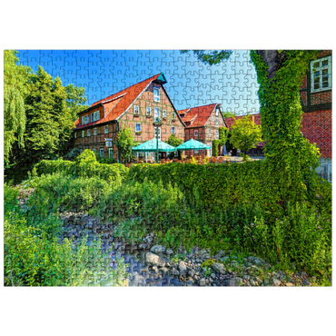 puzzleplate Warehouse houses at the Stadtstreek in the center, Rotenburg (Wümme), Lüneburger Heide 500 Jigsaw Puzzle