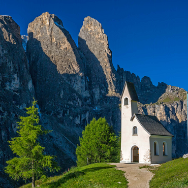 Church at Gardena Pass with Sella Group, Dolomites, Trentino-South Tyrol 1000 Jigsaw Puzzle 3D Modell