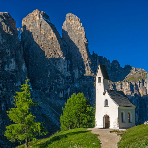 Church at Gardena Pass with Sella Group, Dolomites, Trentino-South Tyrol 1000 Jigsaw Puzzle 3D Modell