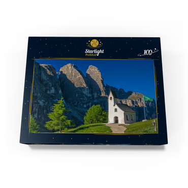 Church at Gardena Pass with Sella Group, Dolomites, Trentino-South Tyrol 100 Jigsaw Puzzle box view1