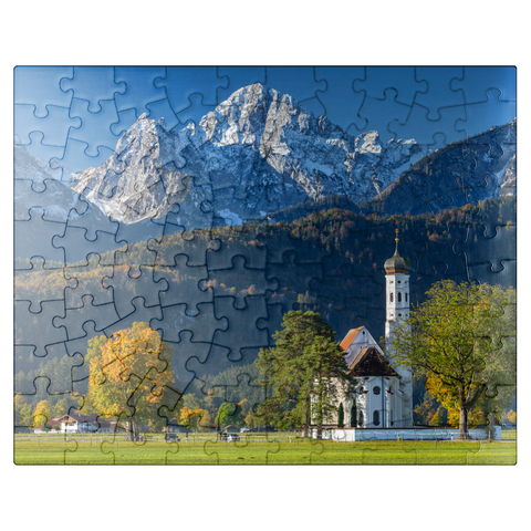 puzzleplate Baroque pilgrimage church St. Coloman near Schwangau near Füssen in Ostallgäu 100 Jigsaw Puzzle