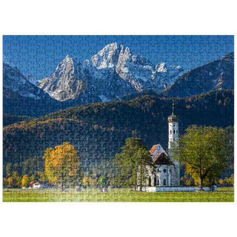 puzzleplate Baroque pilgrimage church St. Coloman near Schwangau near Füssen in Ostallgäu 500 Jigsaw Puzzle