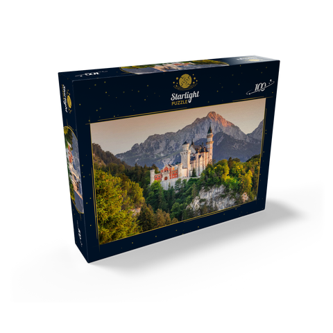 Royal castle against the Tannheimer mountains in the evening, Hohenschwangau near Füssen 100 Jigsaw Puzzle box view1