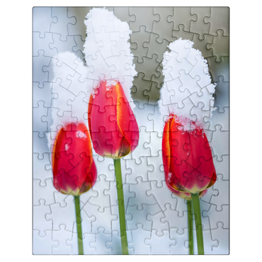 puzzleplate Tulips in the snow 100 Jigsaw Puzzle
