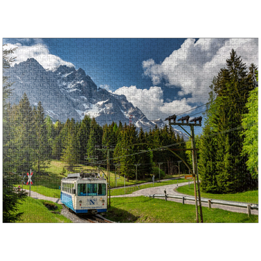 puzzleplate Bavarian Zugspitze Railway against Zugspitze (2962m) near Garmisch-Partenkirchen 1000 Jigsaw Puzzle