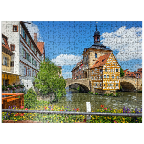 puzzleplate Old town hall on the river Regnitz 500 Jigsaw Puzzle