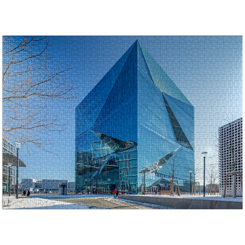 puzzleplate cube berlin, office building at Washingtonplatz in winter 1000 Jigsaw Puzzle