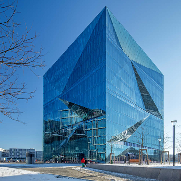 cube berlin, office building at Washingtonplatz in winter 100 Jigsaw Puzzle 3D Modell