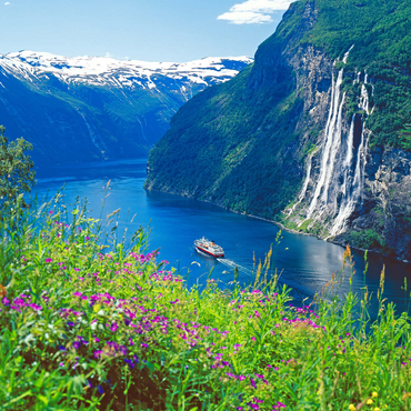 Geiranger Fjord and Seven Sisters Waterfall, Central Norway, Norway 1000 Jigsaw Puzzle 3D Modell